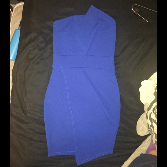 Boohoo Petite Other - Royal blue strapless fitted dress